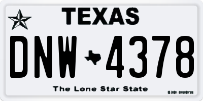 TX license plate DNW4378