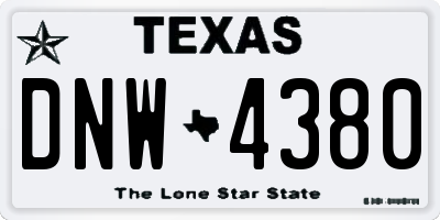 TX license plate DNW4380