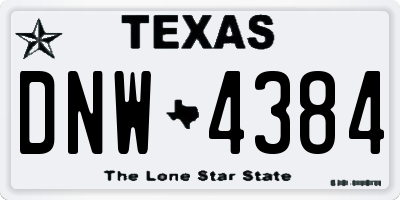 TX license plate DNW4384
