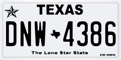 TX license plate DNW4386