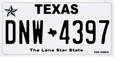 TX license plate DNW4397
