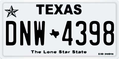 TX license plate DNW4398