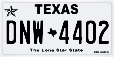 TX license plate DNW4402
