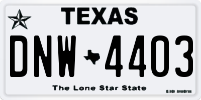 TX license plate DNW4403