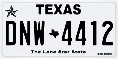 TX license plate DNW4412