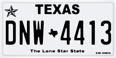 TX license plate DNW4413