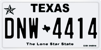 TX license plate DNW4414