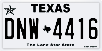 TX license plate DNW4416