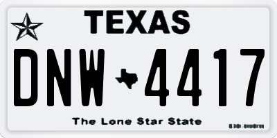 TX license plate DNW4417