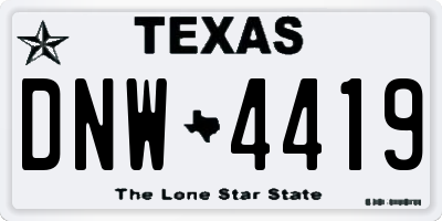 TX license plate DNW4419