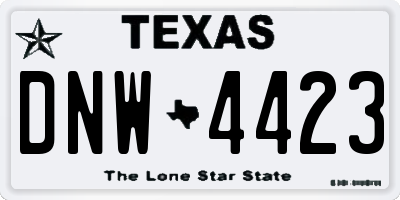 TX license plate DNW4423