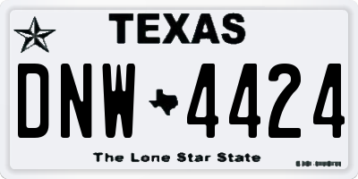 TX license plate DNW4424