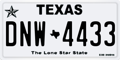 TX license plate DNW4433