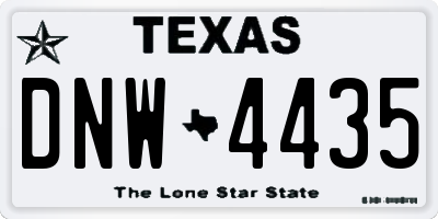 TX license plate DNW4435