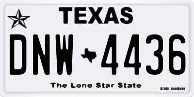TX license plate DNW4436
