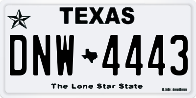 TX license plate DNW4443