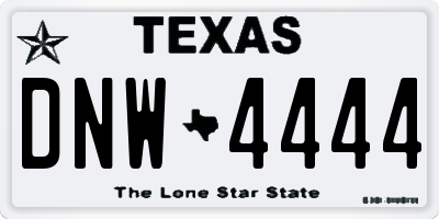 TX license plate DNW4444