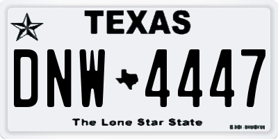 TX license plate DNW4447