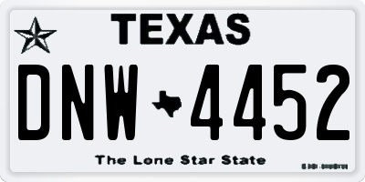 TX license plate DNW4452