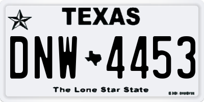 TX license plate DNW4453