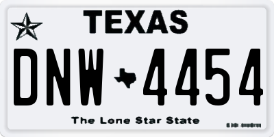 TX license plate DNW4454
