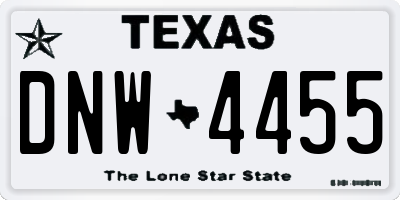 TX license plate DNW4455