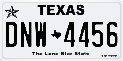 TX license plate DNW4456