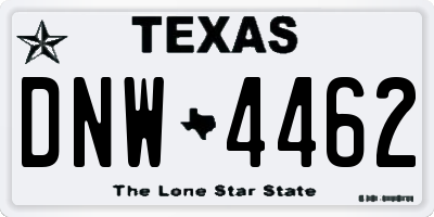 TX license plate DNW4462