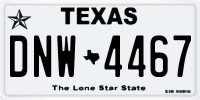 TX license plate DNW4467