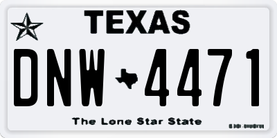 TX license plate DNW4471