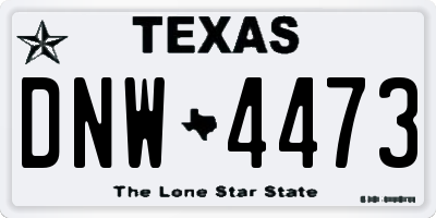 TX license plate DNW4473