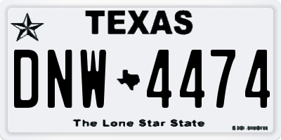 TX license plate DNW4474