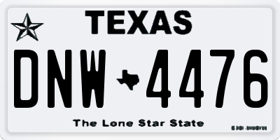 TX license plate DNW4476