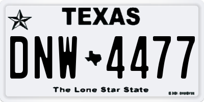 TX license plate DNW4477