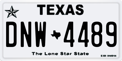 TX license plate DNW4489