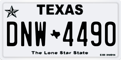 TX license plate DNW4490