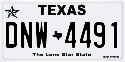 TX license plate DNW4491