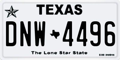 TX license plate DNW4496