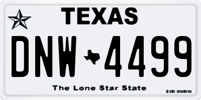 TX license plate DNW4499