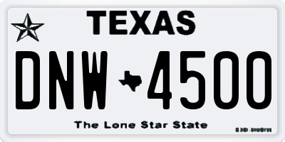 TX license plate DNW4500