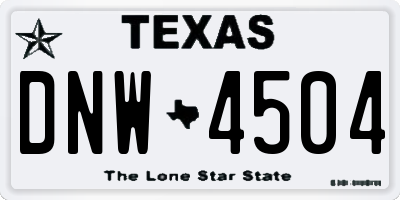 TX license plate DNW4504