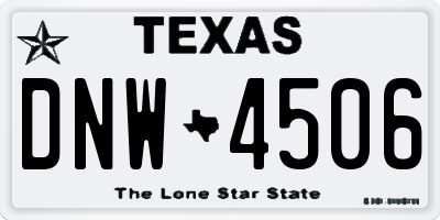 TX license plate DNW4506