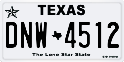 TX license plate DNW4512