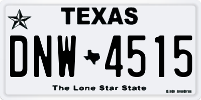 TX license plate DNW4515
