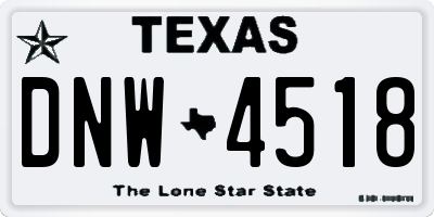 TX license plate DNW4518