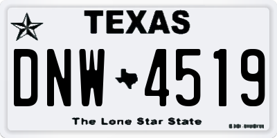 TX license plate DNW4519
