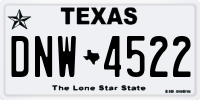 TX license plate DNW4522