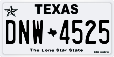 TX license plate DNW4525