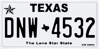 TX license plate DNW4532