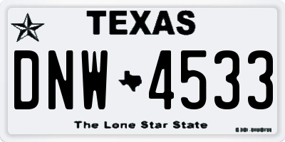 TX license plate DNW4533